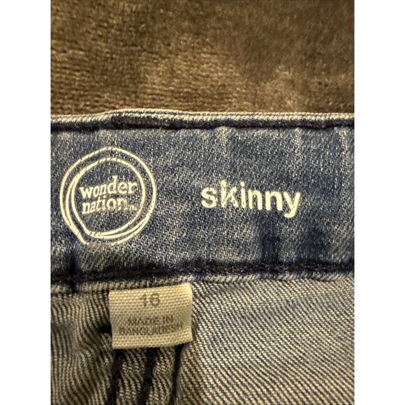 Wonder Nation Girls Skinny Mid Rise Jeans Blue Denim Cotton Blend - SIZE 16 - Picture 6 of 10